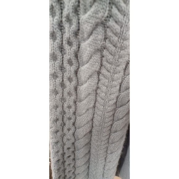 💕NAADAM💕 Wool Cashmere Cable Turtleneck Wool Cashmere ~ Mist Blue Medium M NWT - Picture 12 of 15